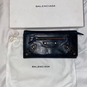 Balenciaga Agneau Money Wallet Black
